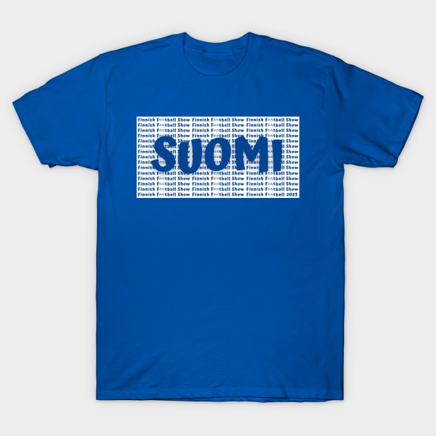 FFS Team Colours 2023 – Suomi blue on white T-Shirt by Finnish Football Show